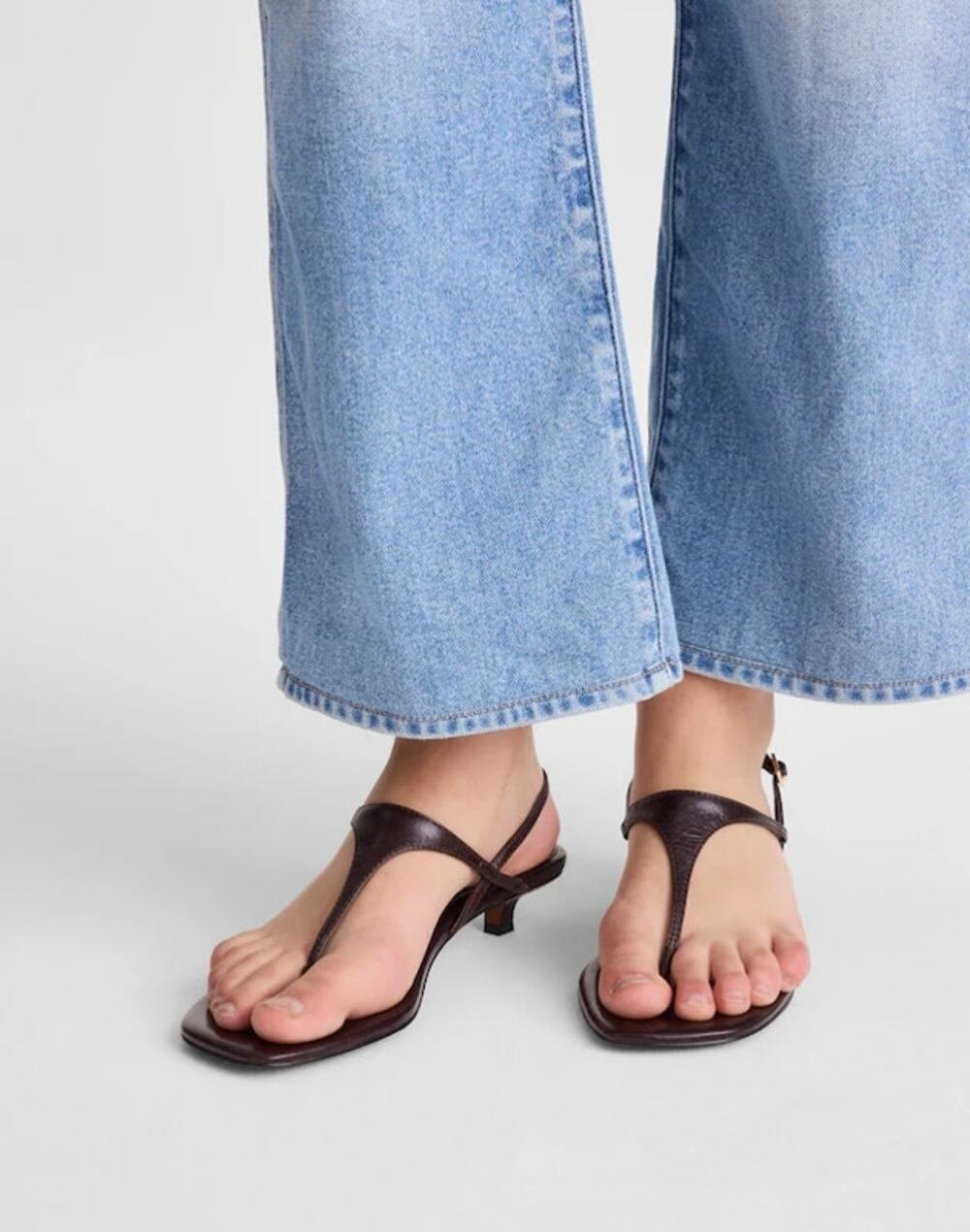 Madewell The Chiara Kitten Heel Slingback Sandal Crinkled Leather Size 8 NWOB